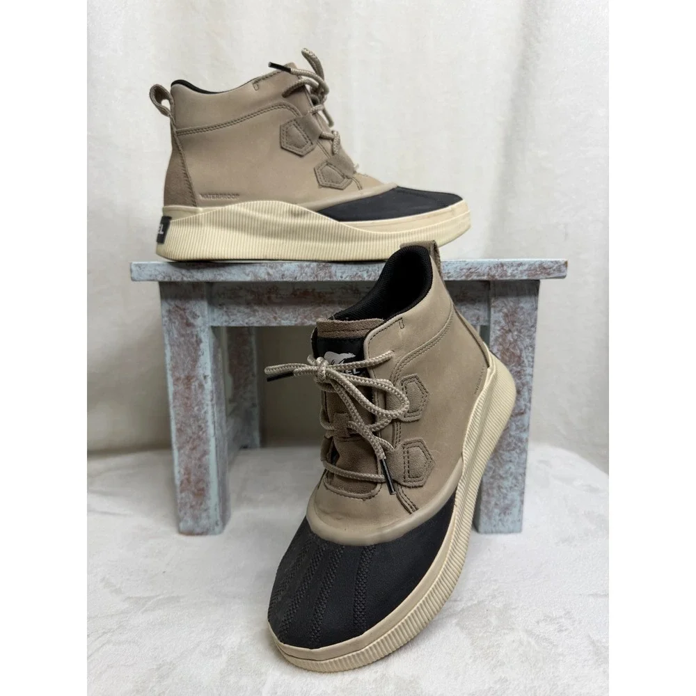 Sorel Out N About Classic Duck Boot Womens 9 Khaki Black NL5153-264 Waterproof